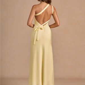 NWT Azazie Monroe Dress in Lemon Sorbet